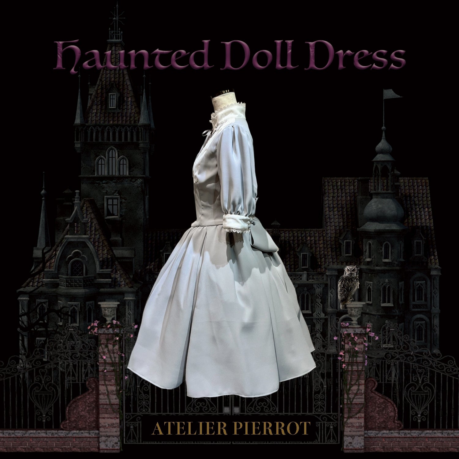 [Atelier Pierrot] Robe de poupée hantée Atelier Piero Grey X White / Bordeaux / Black / Black / White / Pink X Black