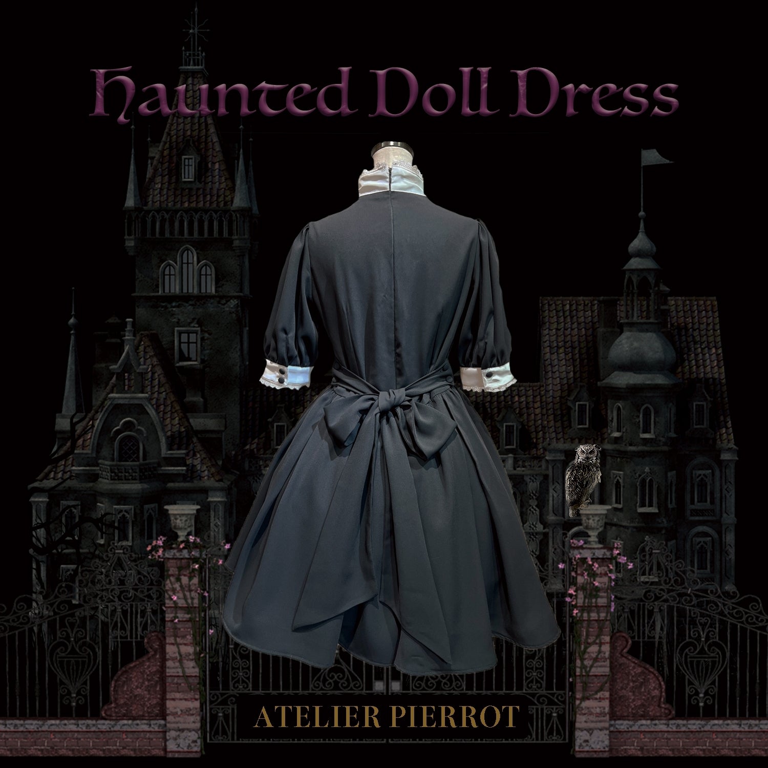 [Atelier Pierrot] Robe de poupée hantée Atelier Piero Grey X White / Bordeaux / Black / Black / White / Pink X Black