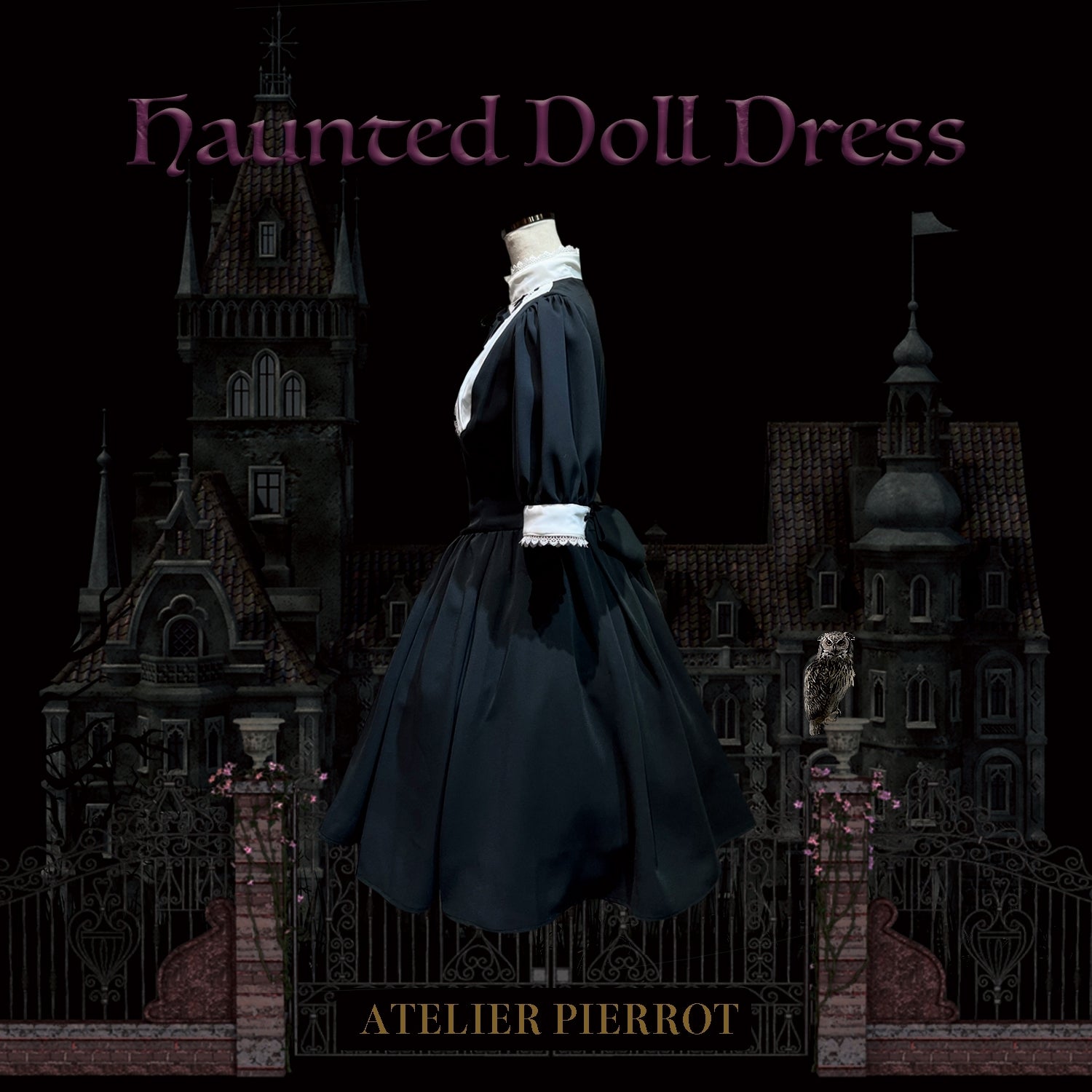 [Atelier Pierrot] Robe de poupée hantée Atelier Piero Grey X White / Bordeaux / Black / Black / White / Pink X Black