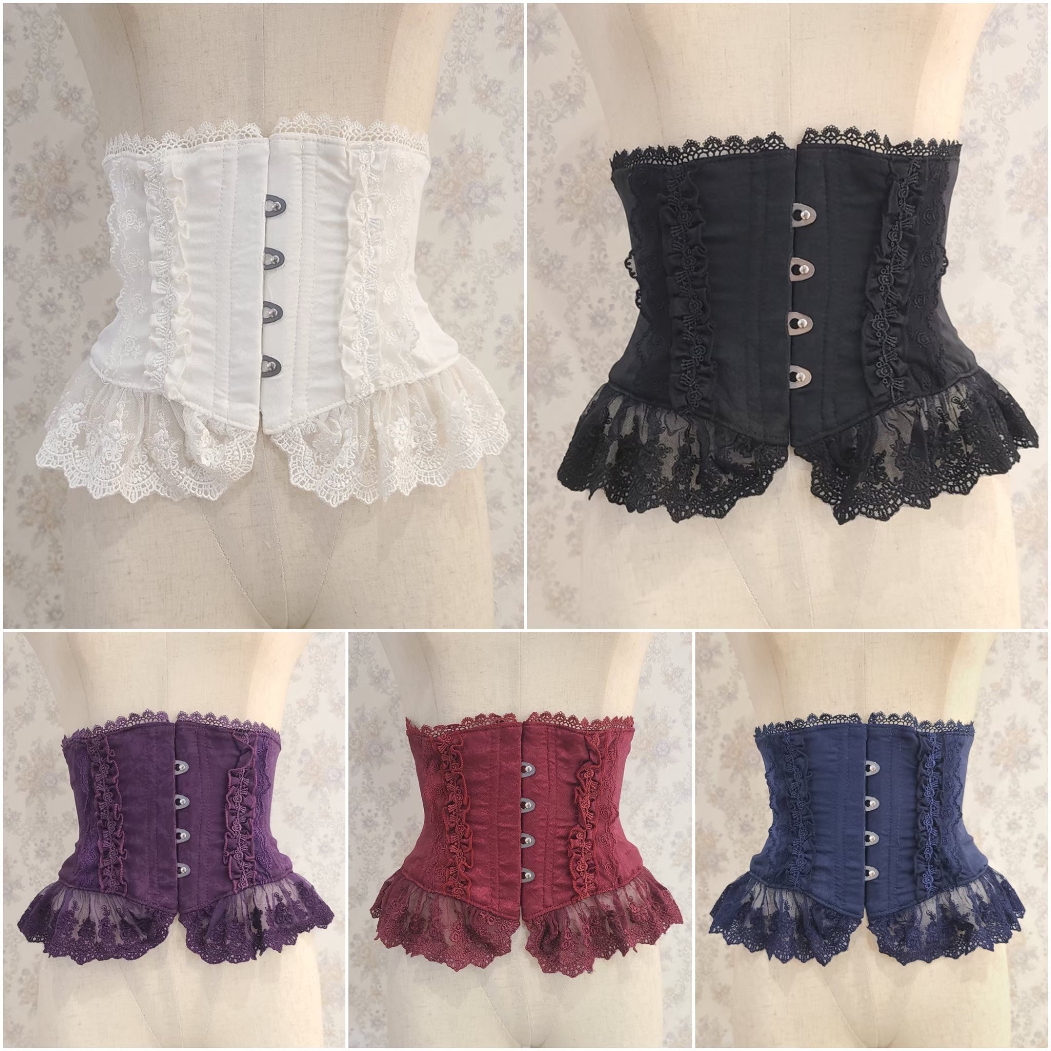 [Atelier Pierrot] Atelier Piero Frill Short Corset White/Bordeaux/Purple/Navy/Black