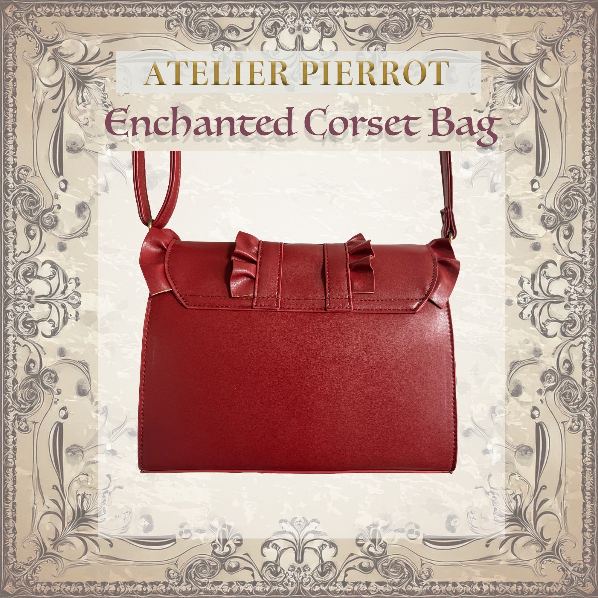 【ATELIER PIERROT】 Enchanted Corset Bag White/Bordeaux/Black ★2025年1月末~2月上旬予定★