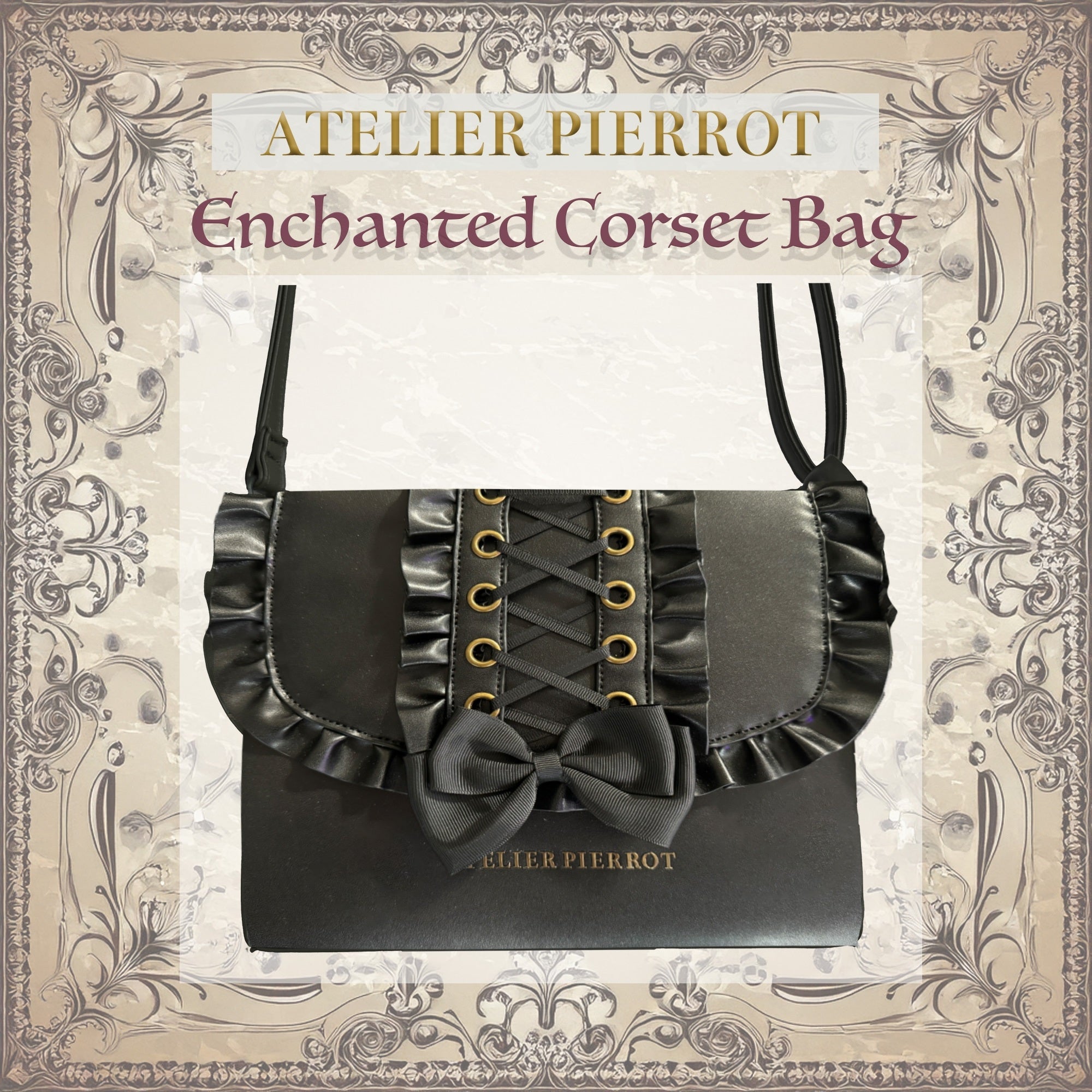 【ATELIER PIERROT】 Enchanted Corset Bag White/Bordeaux/Black ★2025年1月末~2月上旬予定★