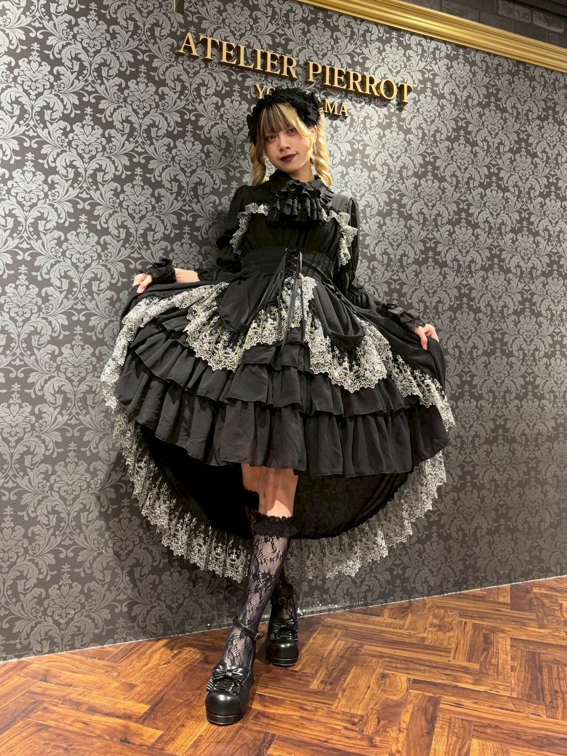 【ATELIER PIERROT】 Celestial Veil JSK White/Bordeaux/Purple/Navy/Black Size1/Size2