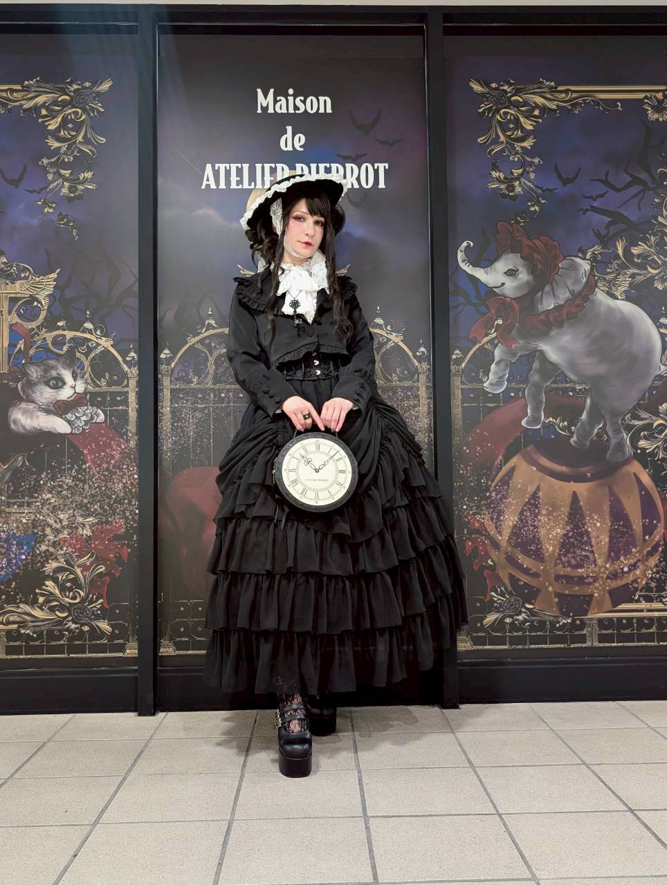 【ATELIER PIERROT] Jupe longue AgitationBlack
