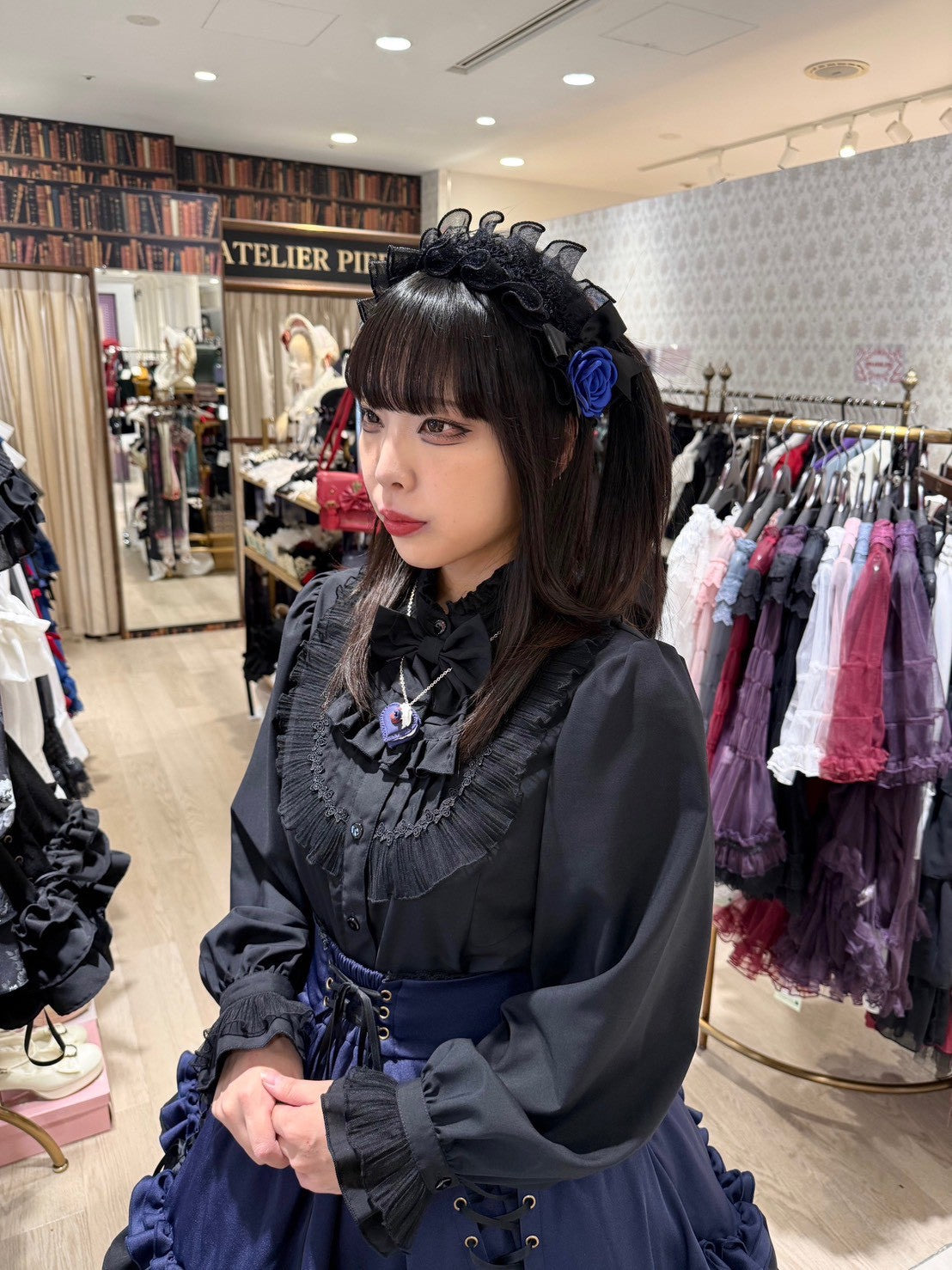 【ATELIER PIERROT] Jupe à lacets AdenophoraWhite/Nouvelle couleurBordeaux/Purple×Black/Nouvelle couleurNavy/Black×White/Black