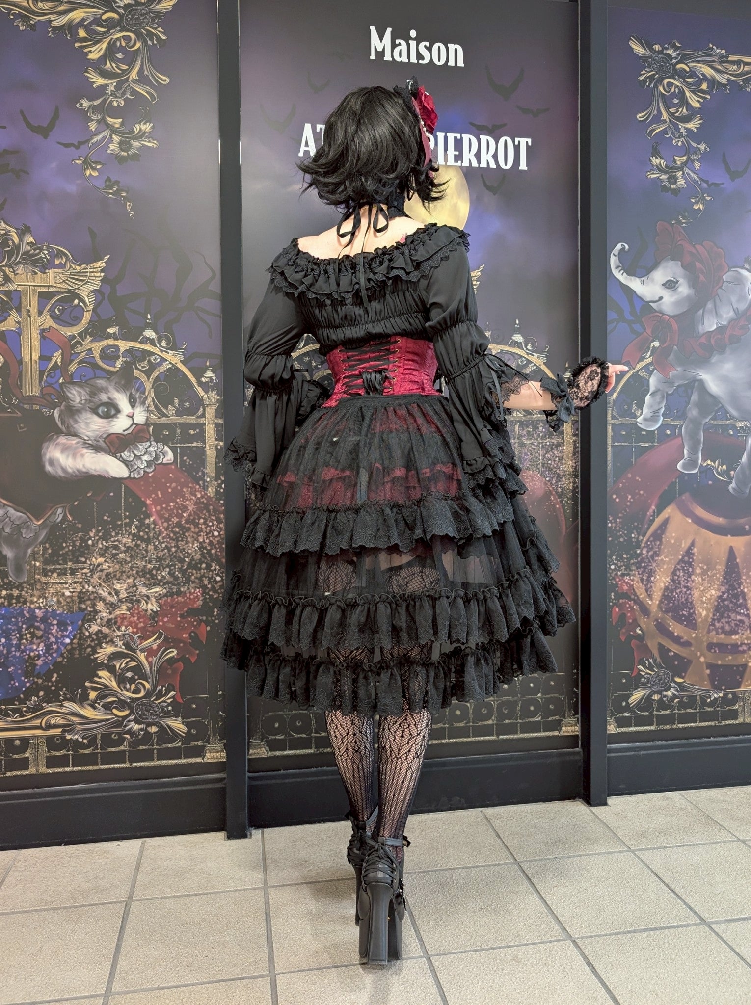 【Vallée lys】ヴァレリス　★ご予約受付中★ Mirage Veil Overskirt　ホワイト/ブラック