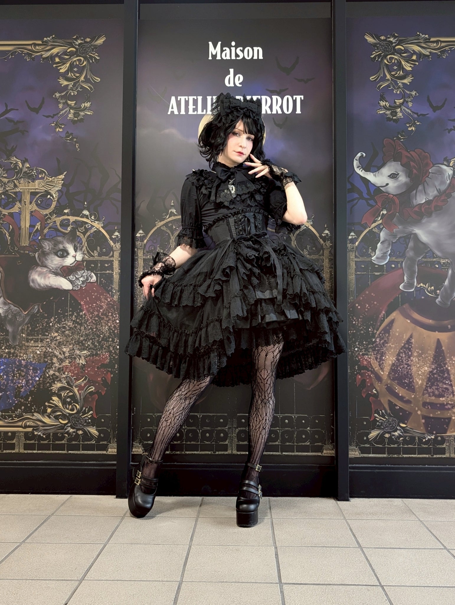 【Vallée lys】ヴァレリス　★ご予約受付中★ Mirage Veil Overskirt　ホワイト/ブラック
