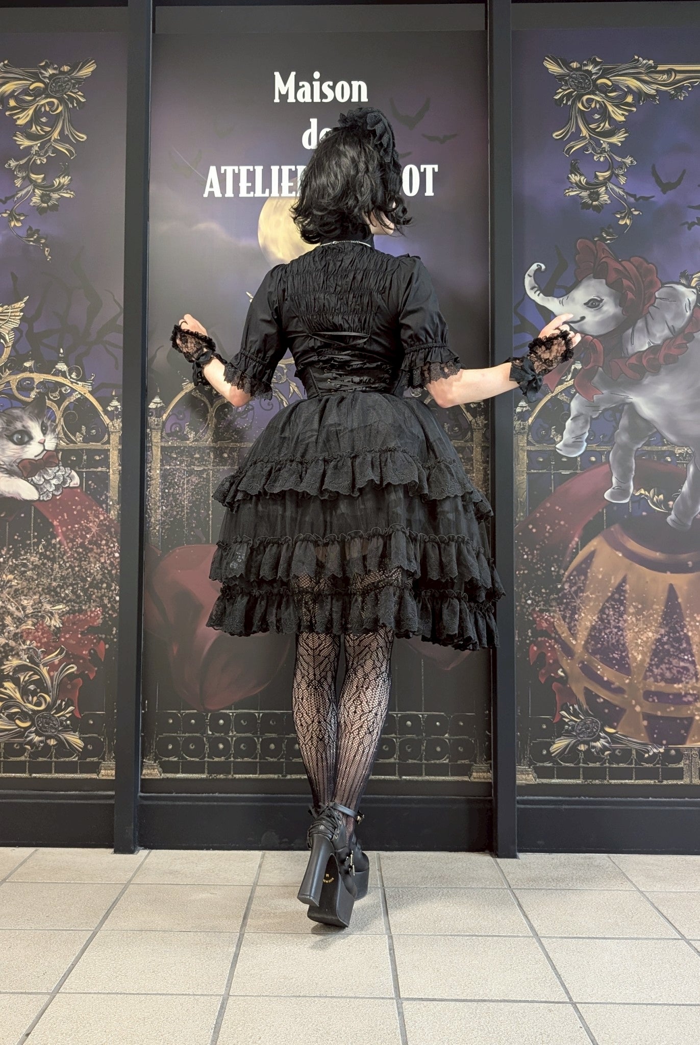 【Vallée lys】ヴァレリス　★ご予約受付中★ Mirage Veil Overskirt　ホワイト/ブラック