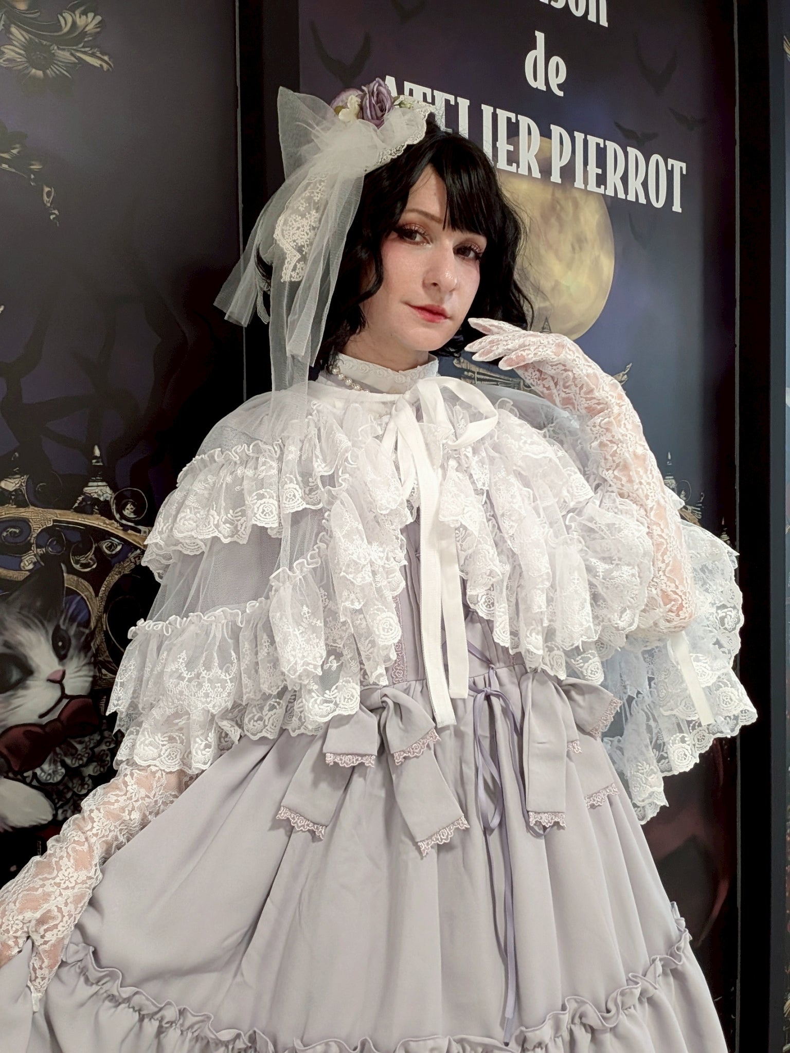 【Vallée lys】ヴァレリス　★ご予約受付中★ Mirage Veil Overskirt　ホワイト/ブラック