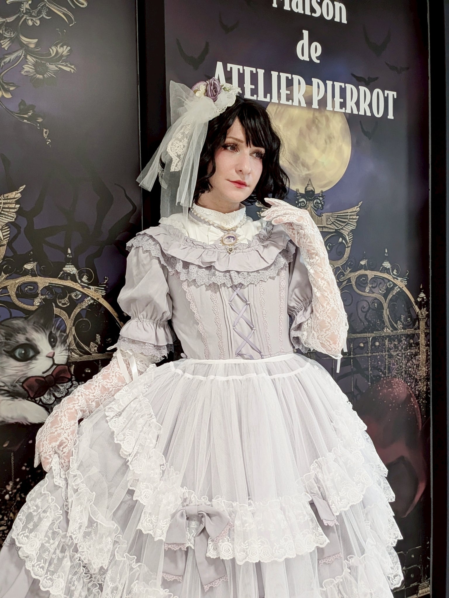 【Vallée lys】ヴァレリス　★ご予約受付中★ Mirage Veil Overskirt　ホワイト/ブラック