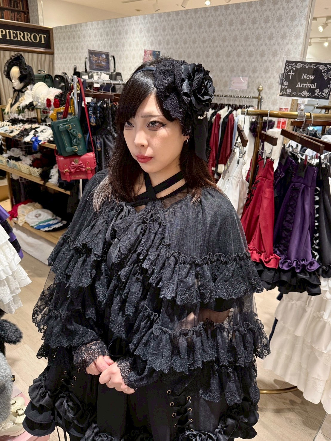 【Vallée lys】ヴァレリス　★ご予約受付中★ Mirage Veil Overskirt　ホワイト/ブラック