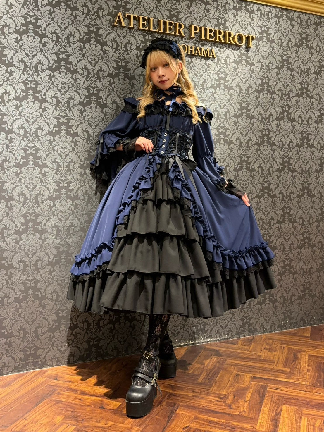 【ATELIER PIERROT】 ★Ahora aceptando reservas★Vestido Nocturno NegroWhite/Marfil/Purple/Navy/Black