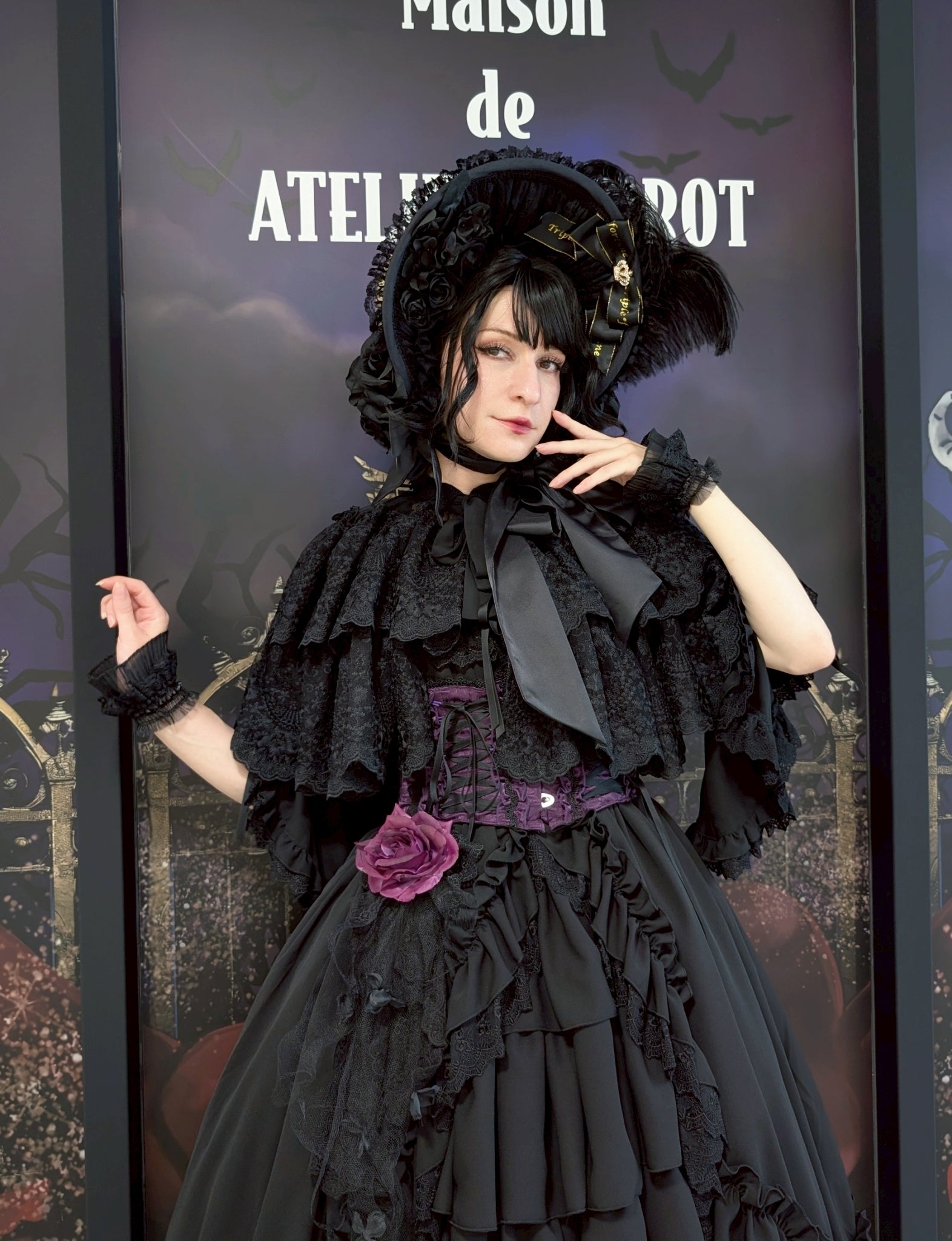【ATELIER PIERROT】 ★Ahora aceptando reservas★Vestido Nocturno NegroWhite/Marfil/Purple/Navy/Black