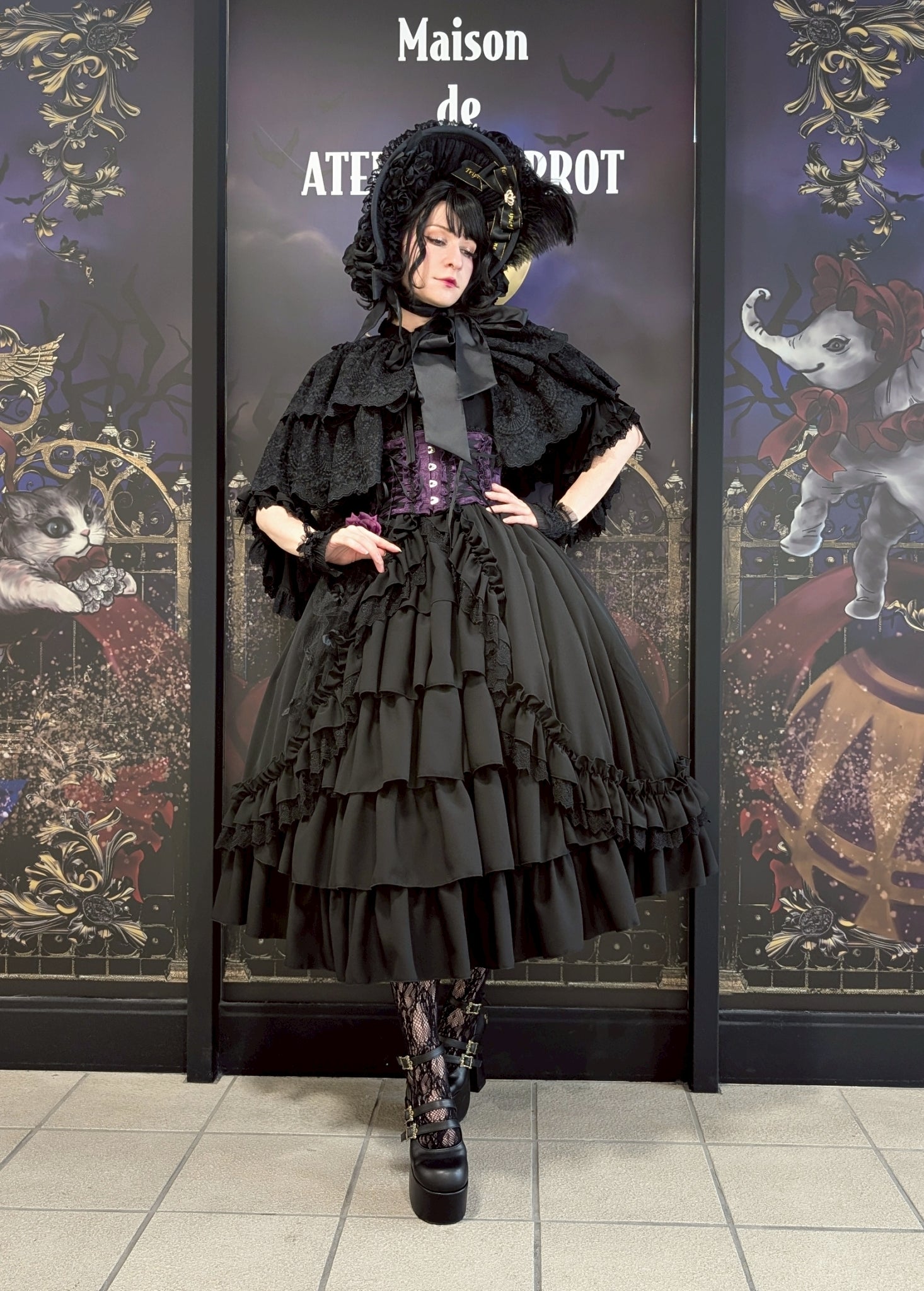 【ATELIER PIERROT】 ★Ahora aceptando reservas★Vestido Nocturno NegroWhite/Marfil/Purple/Navy/Black
