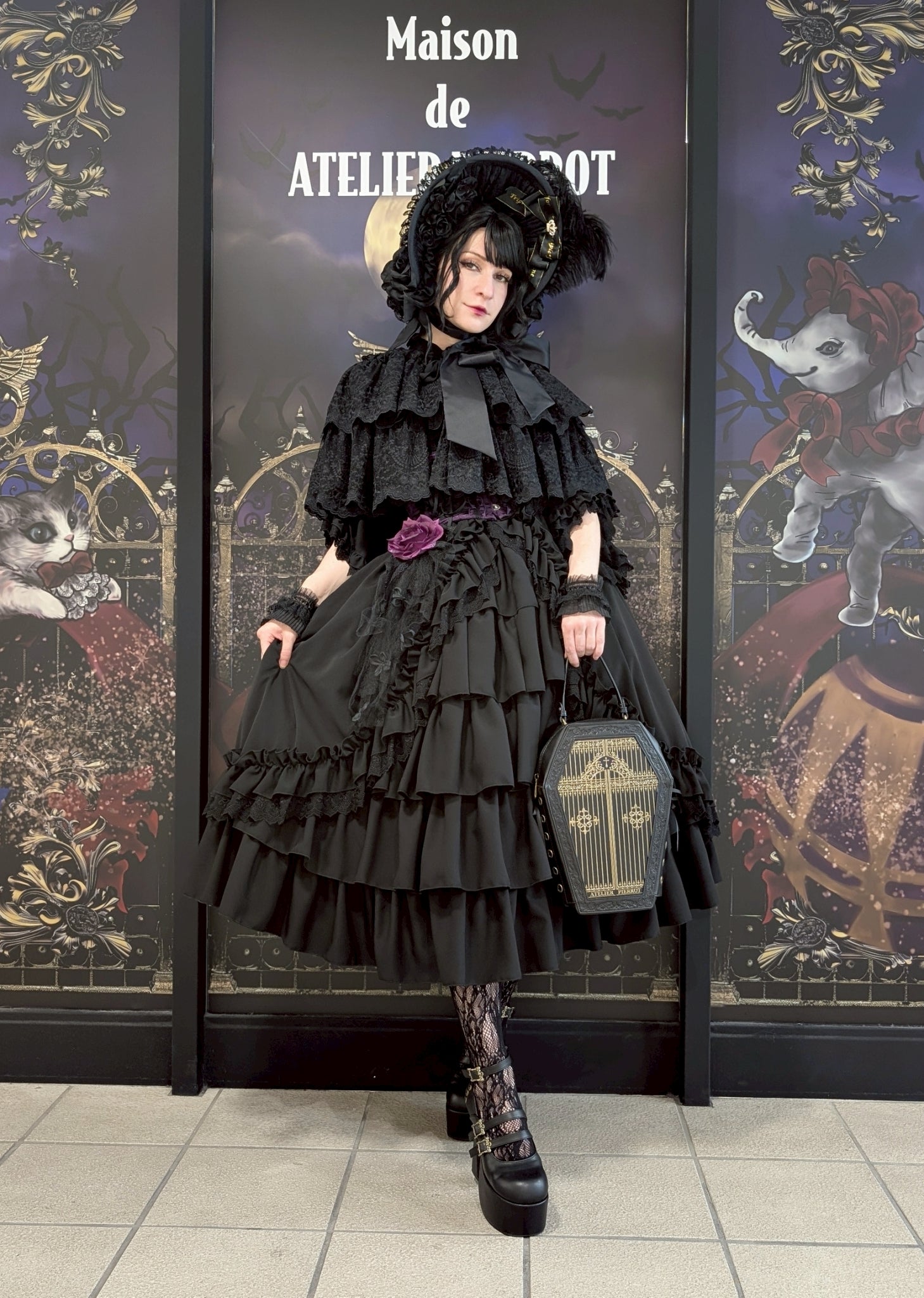 【ATELIER PIERROT】 ★Ahora aceptando reservas★Vestido Nocturno NegroWhite/Marfil/Purple/Navy/Black
