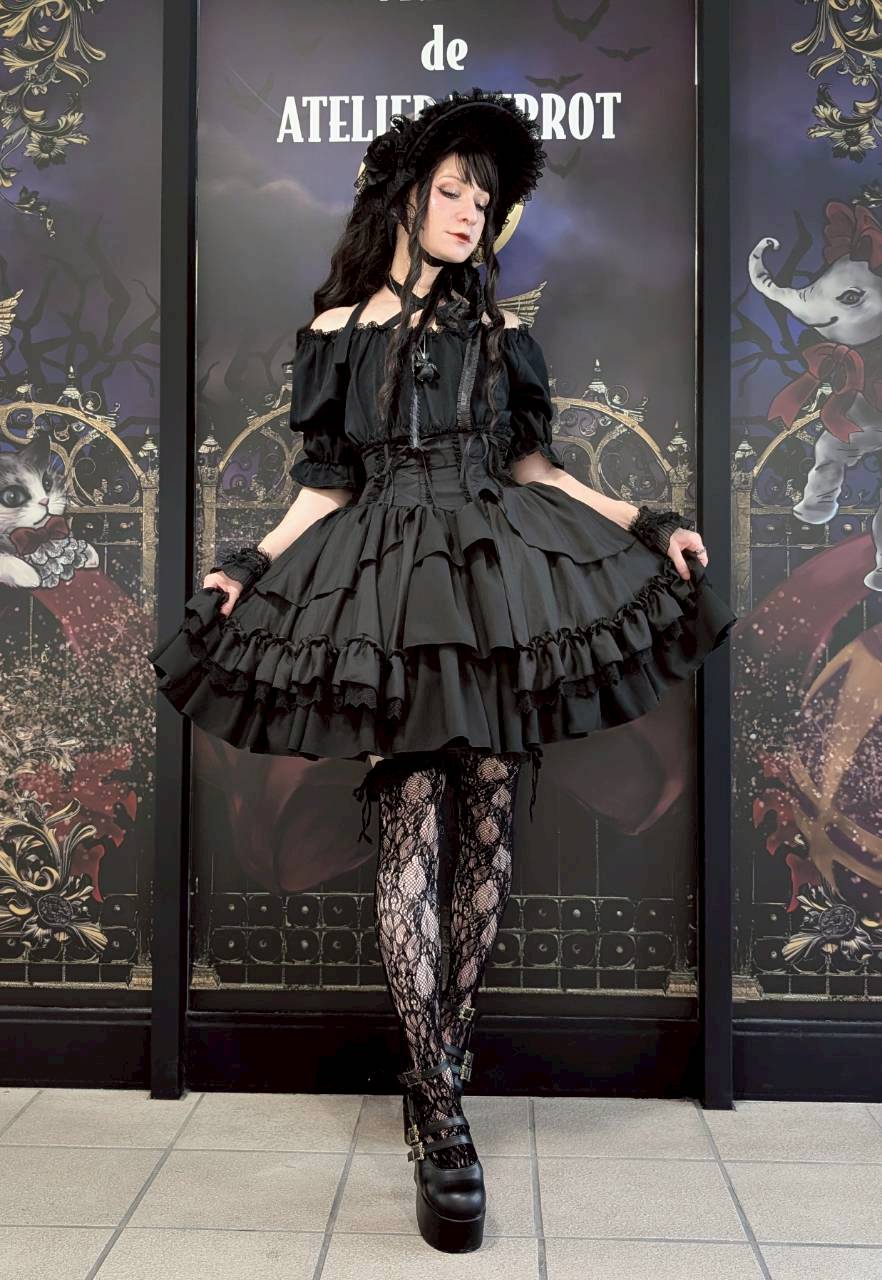 【ATELIER PIERROT】　 Eternal Doll Corset Skirt　ホワイト/ピンク/ボルドー/パープル/ネイビー/ブラック