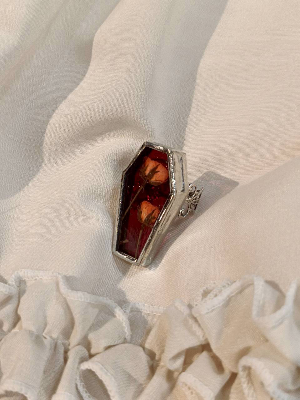 【Neant Glass】ネアントグラス　Floral Coffin Ring　フローラルリング　F