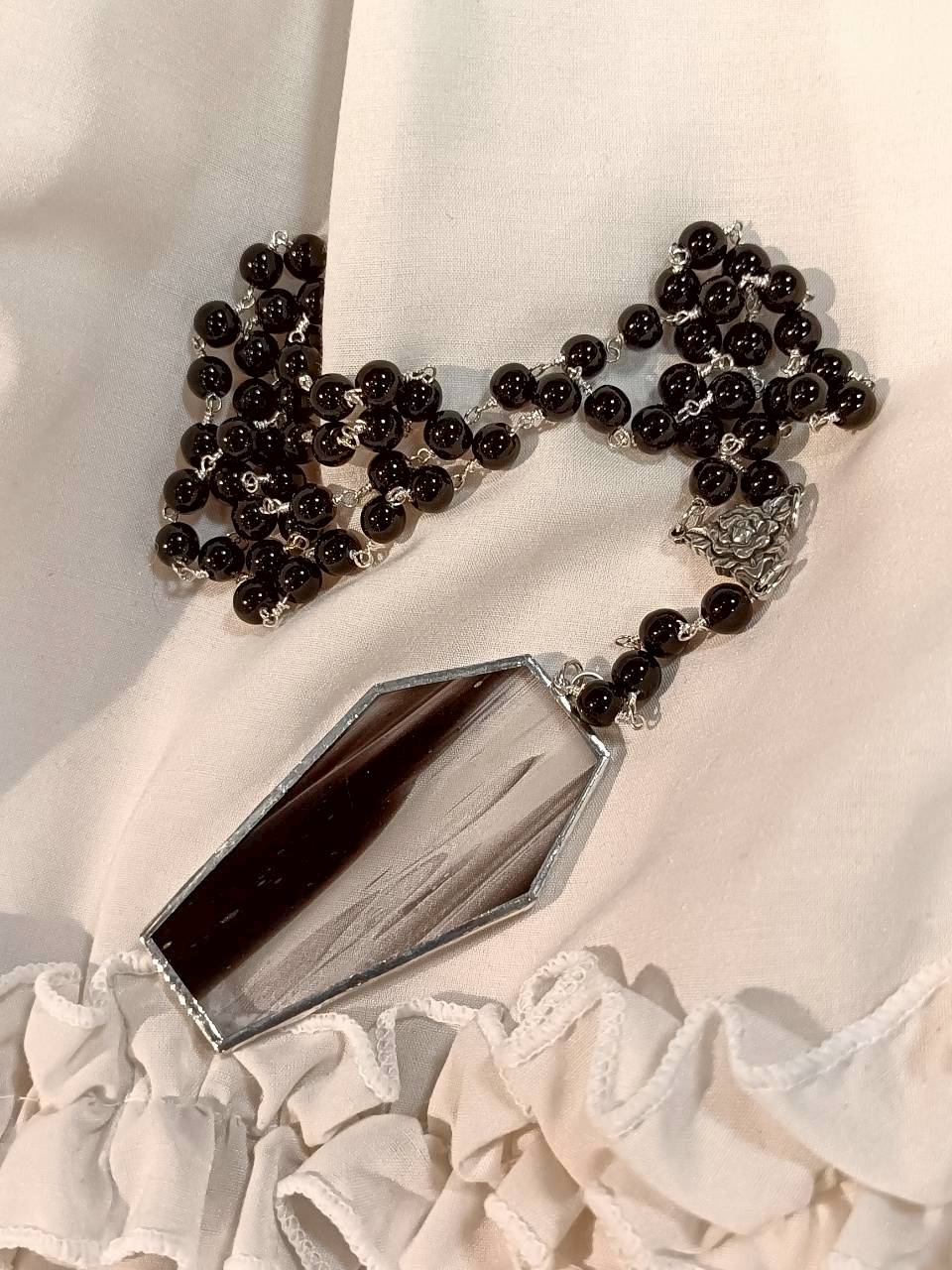 【Neant Glass】ネアントグラス　Plain Coffin Rosary　プレーンロザリオ　ゴースト　D