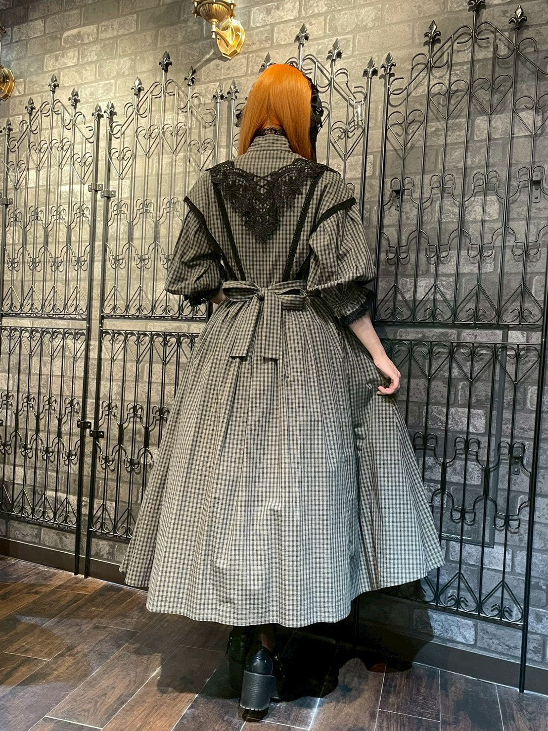 【Sheglit】シェグリット　"Florence"チェックドレス　ボルドー/グリーン/ネイビー