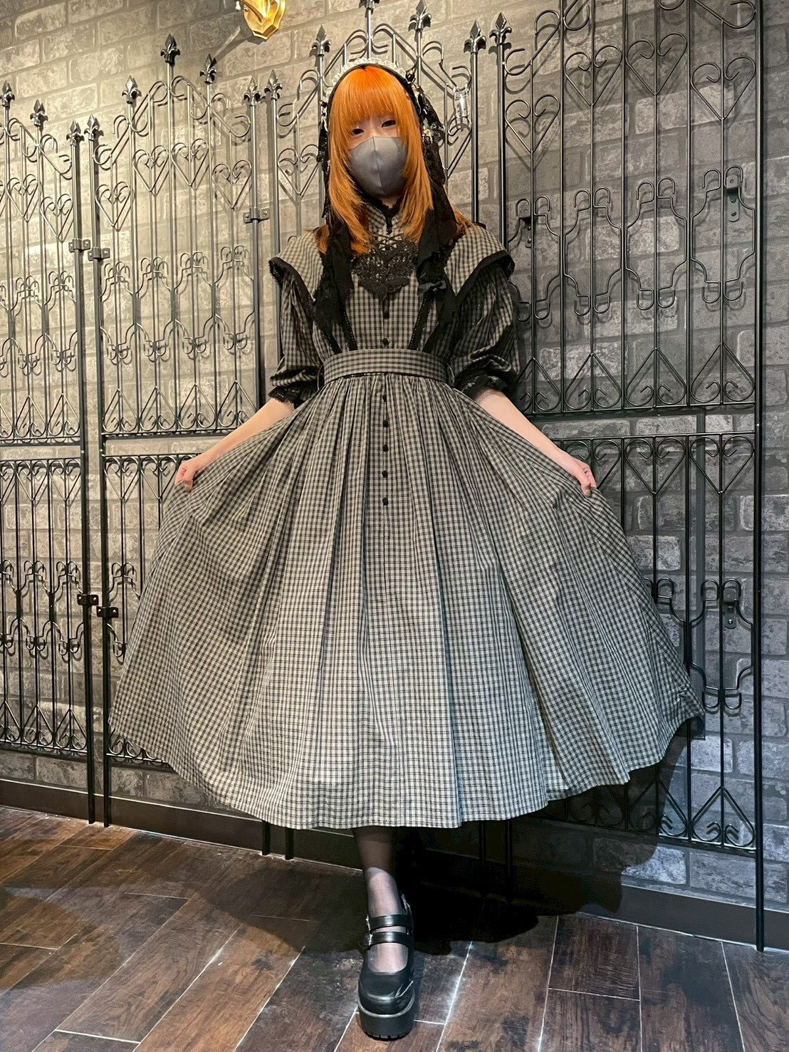 【Sheglit】シェグリット　"Florence"チェックドレス　ボルドー/グリーン/ネイビー