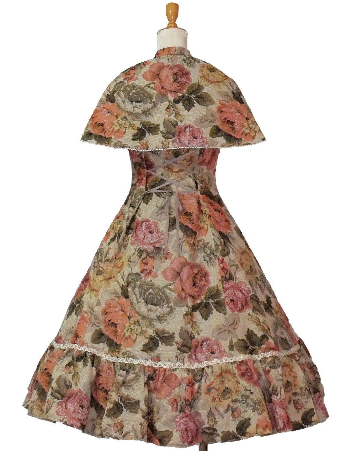 [Doncella victoriana] Doncella victoriana Rose Gobelante Tapestry Cape Sleeveless Dress Burdeos/Beige  ★受注期間3月24日まで★