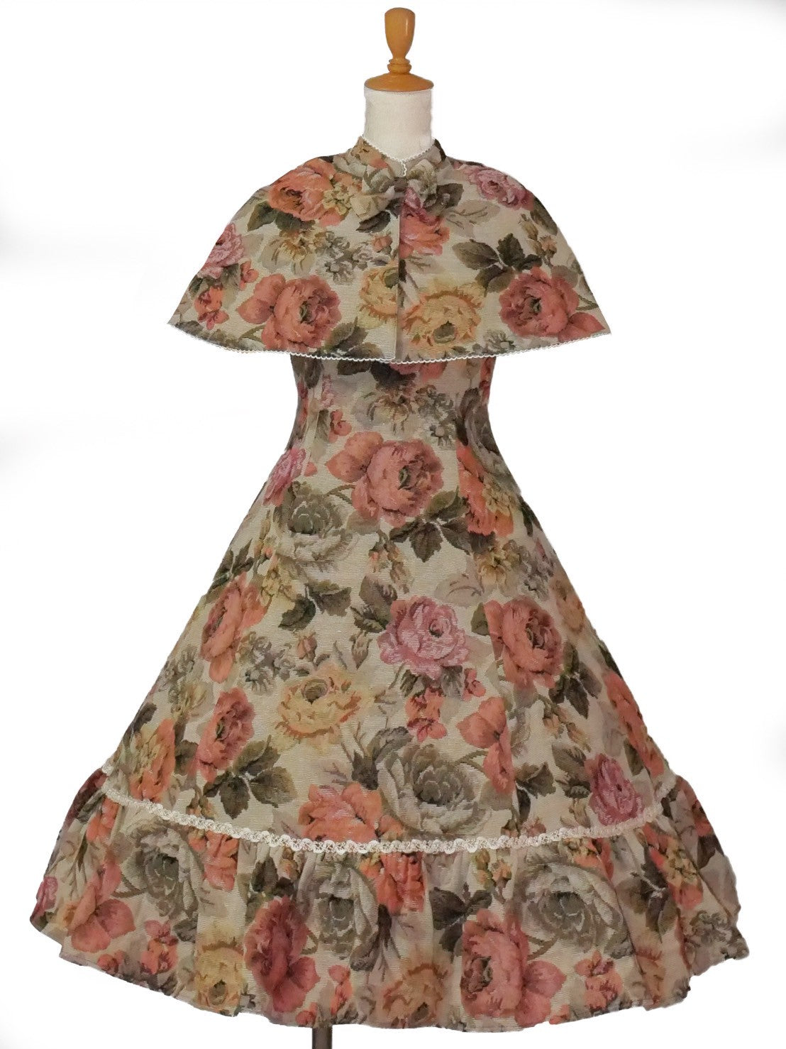 [Doncella victoriana] Doncella victoriana Rose Gobelante Tapestry Cape Sleeveless Dress Burdeos/Beige  ★受注期間3月24日まで★