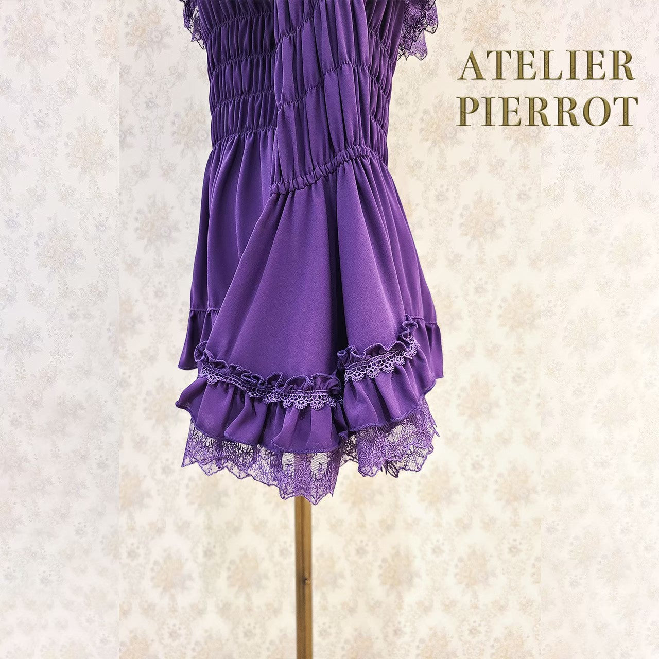 [Atelier Pierrot] Shirring Princess Sleeve襯衫W hite/New ColorIvory/波爾多/海軍/紫色/黑色