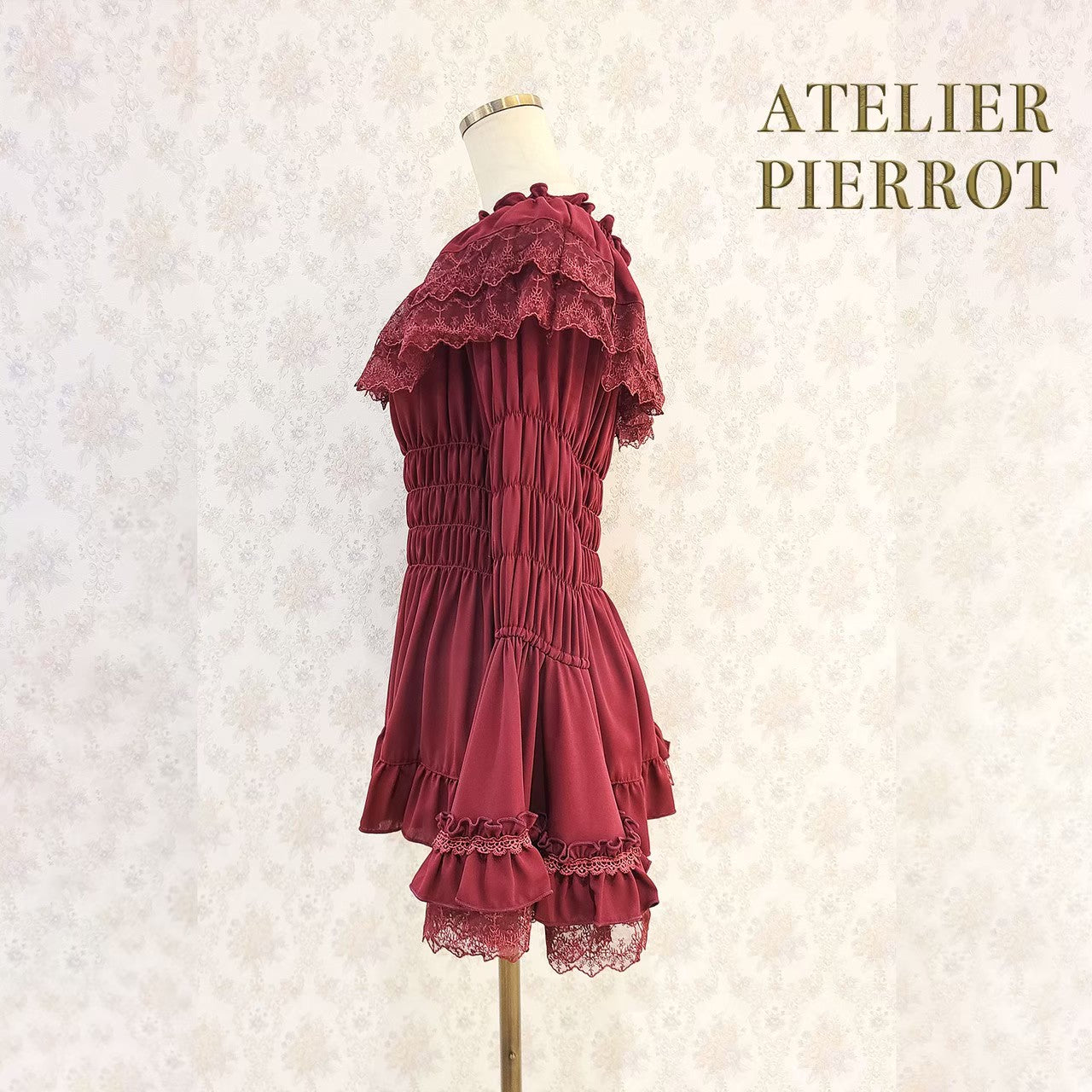 [Atelier Pierrot] Shirring Princess Sleeve襯衫W hite/New ColorIvory/波爾多/海軍/紫色/黑色