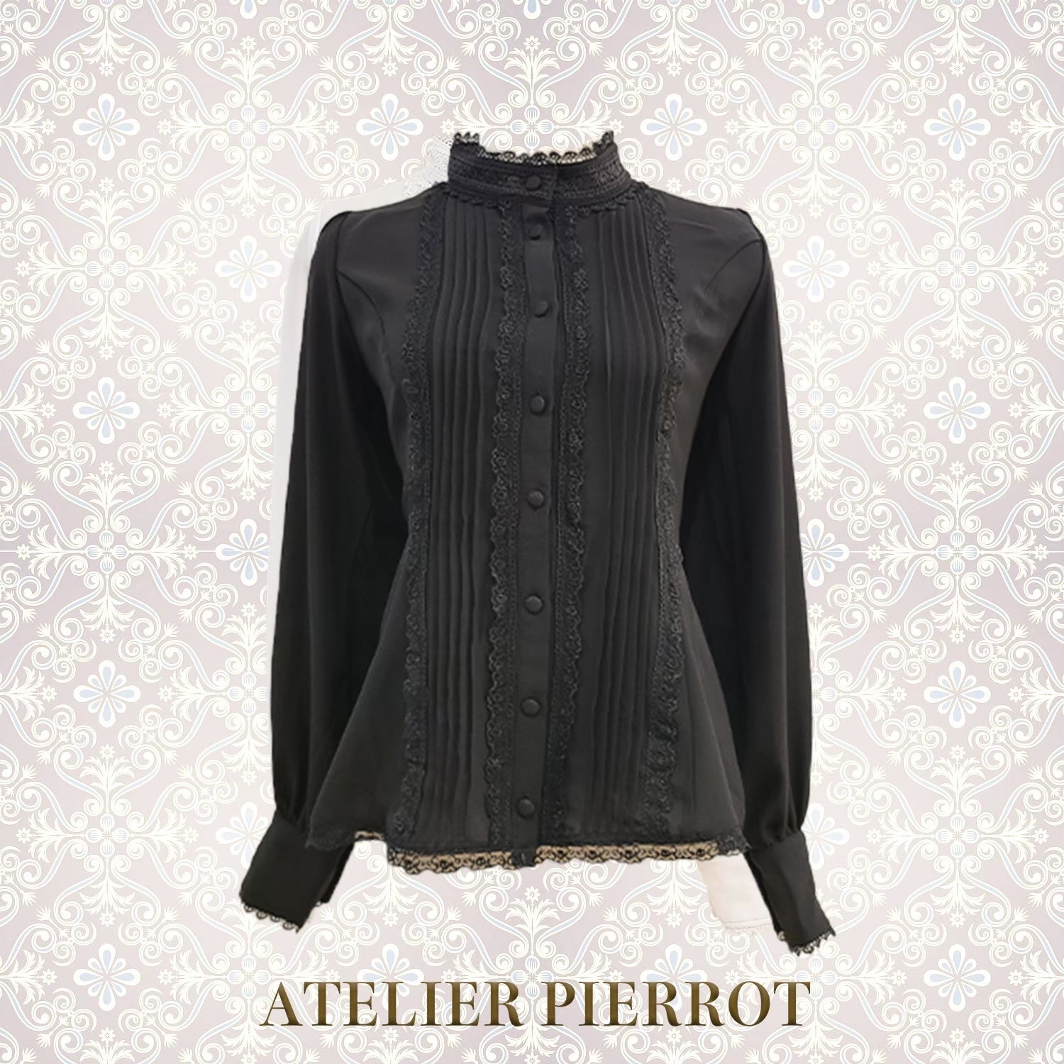 【ATELIER PIERROT】　Calmato Blouse （シフォン/chiffon）　白/ボルドー/ネイビー/黒