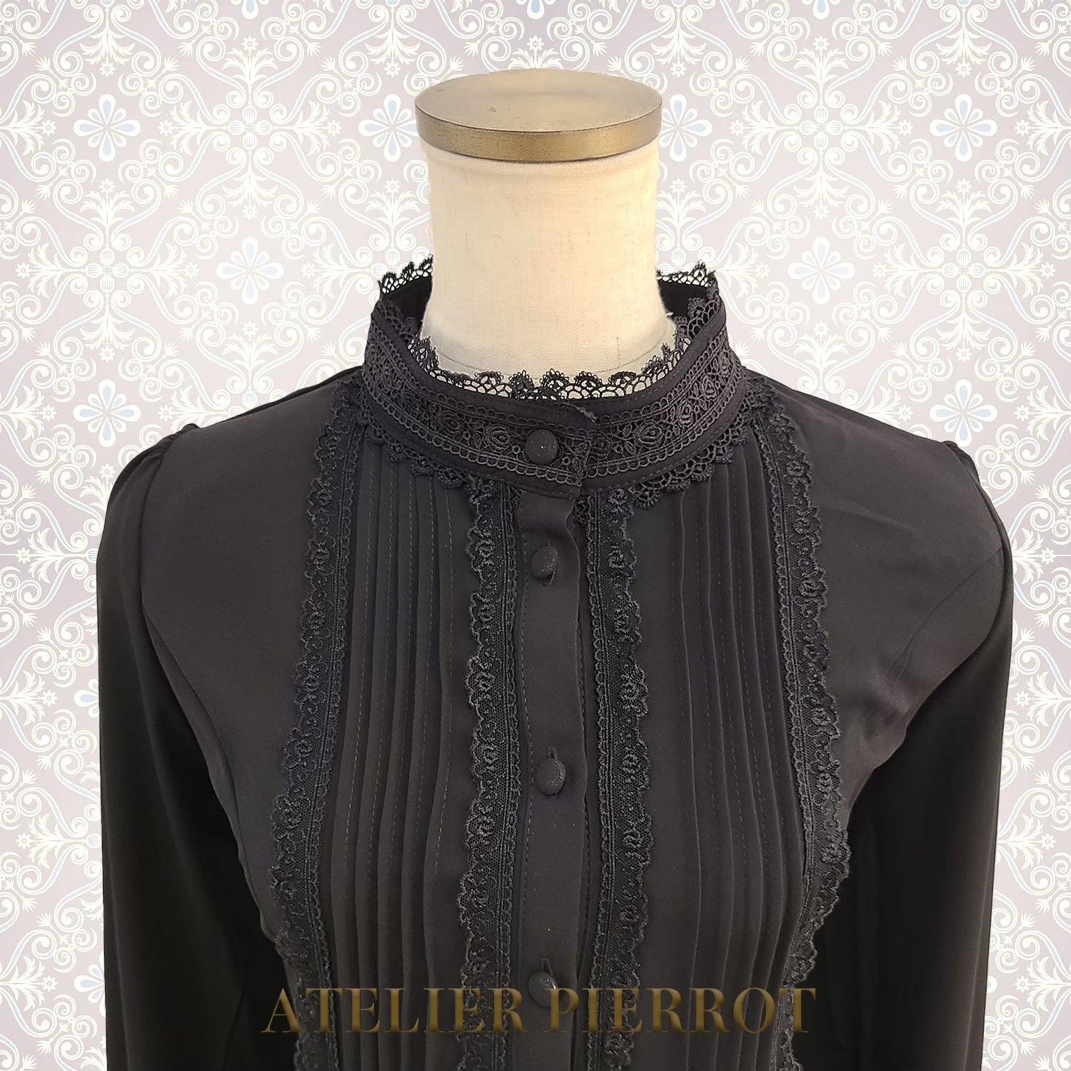 【ATELIER PIERROT】　Calmato Blouse （シフォン/chiffon）　白/ボルドー/ネイビー/黒