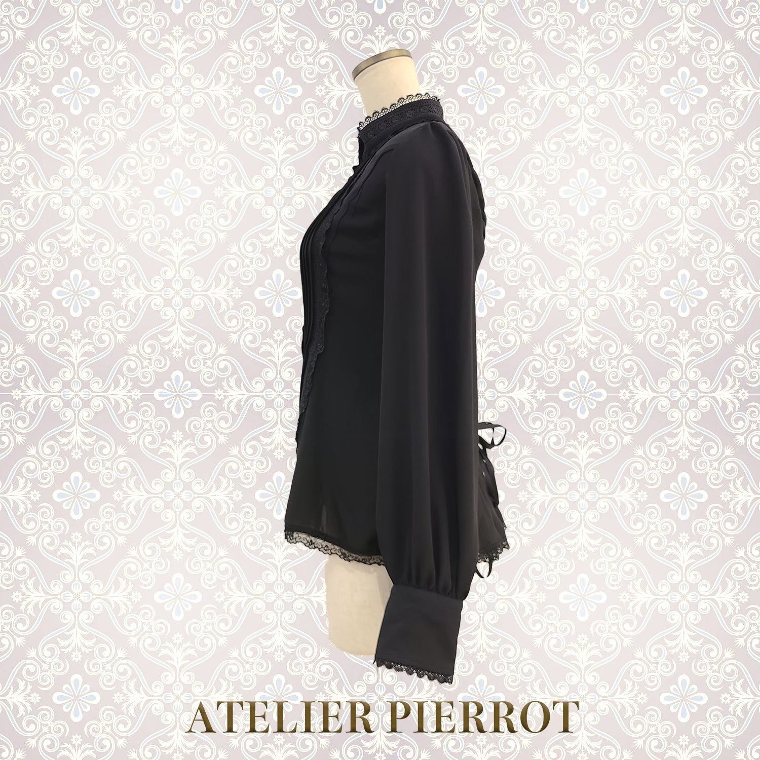 【ATELIER PIERROT】　Calmato Blouse （シフォン/chiffon）　白/ボルドー/ネイビー/黒