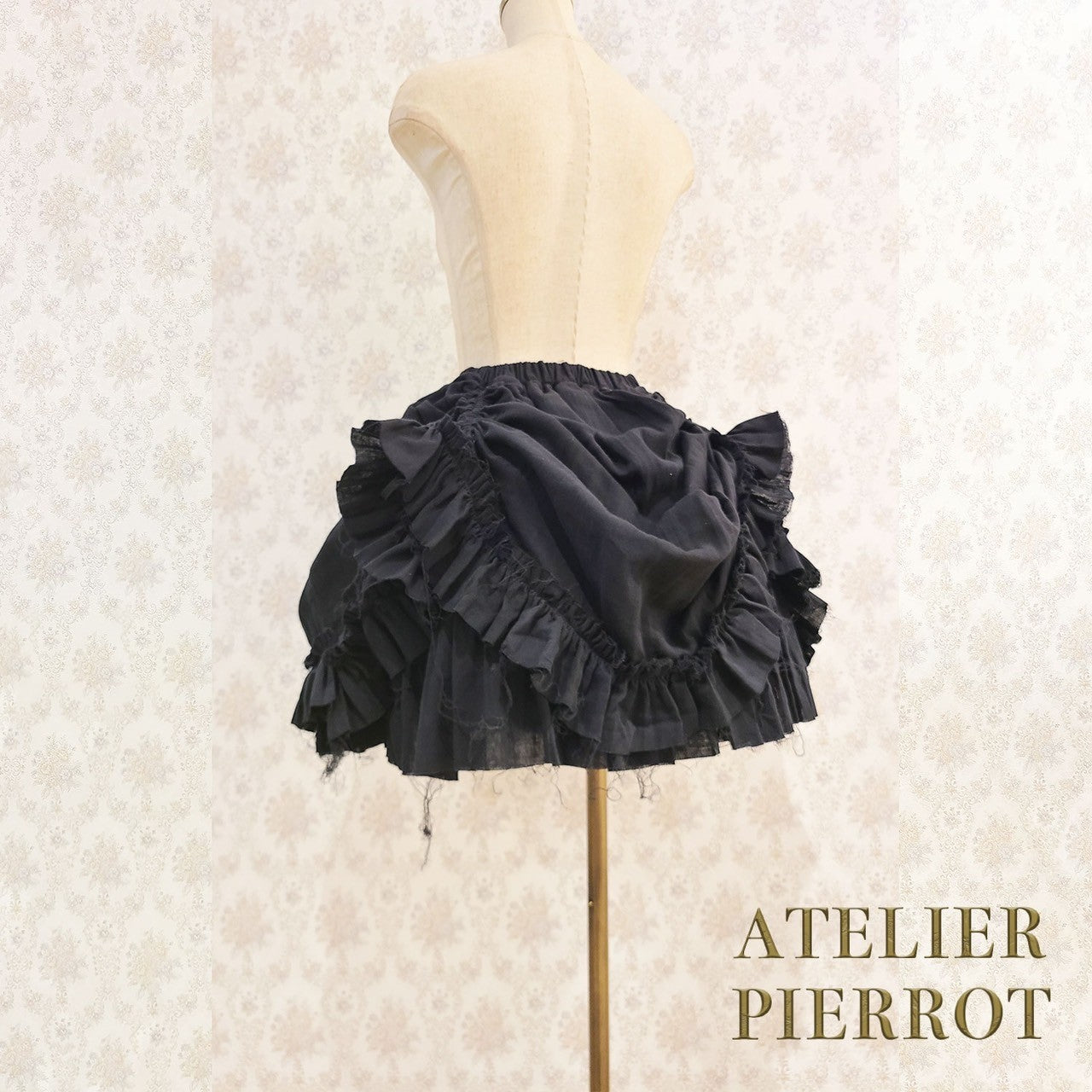 【ATELIER PIERROT】　Decay Gauze Skirt　Ivory/Wine/Gray/Black