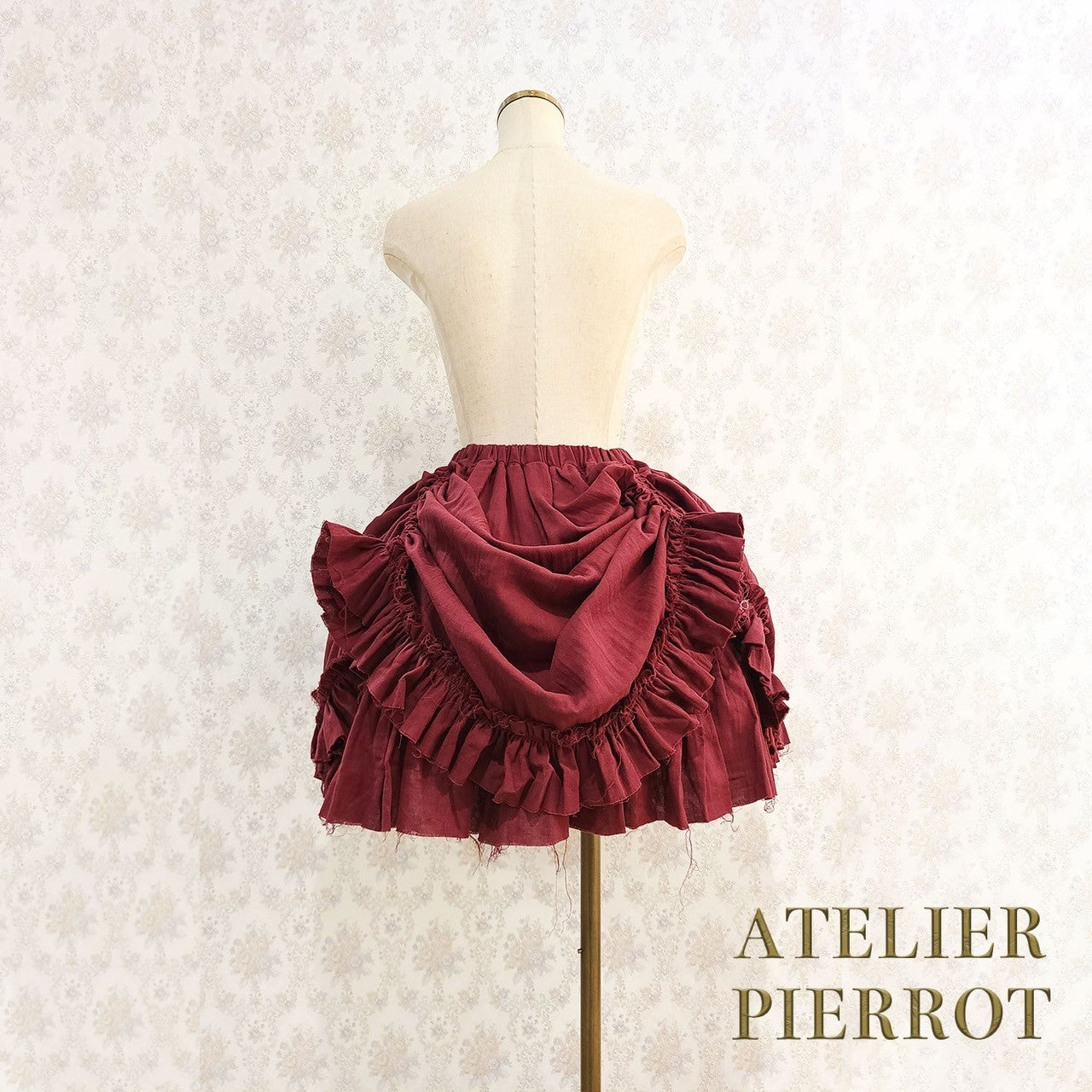 【ATELIER PIERROT】　Decay Gauze Skirt　Ivory/Wine/Gray/Black