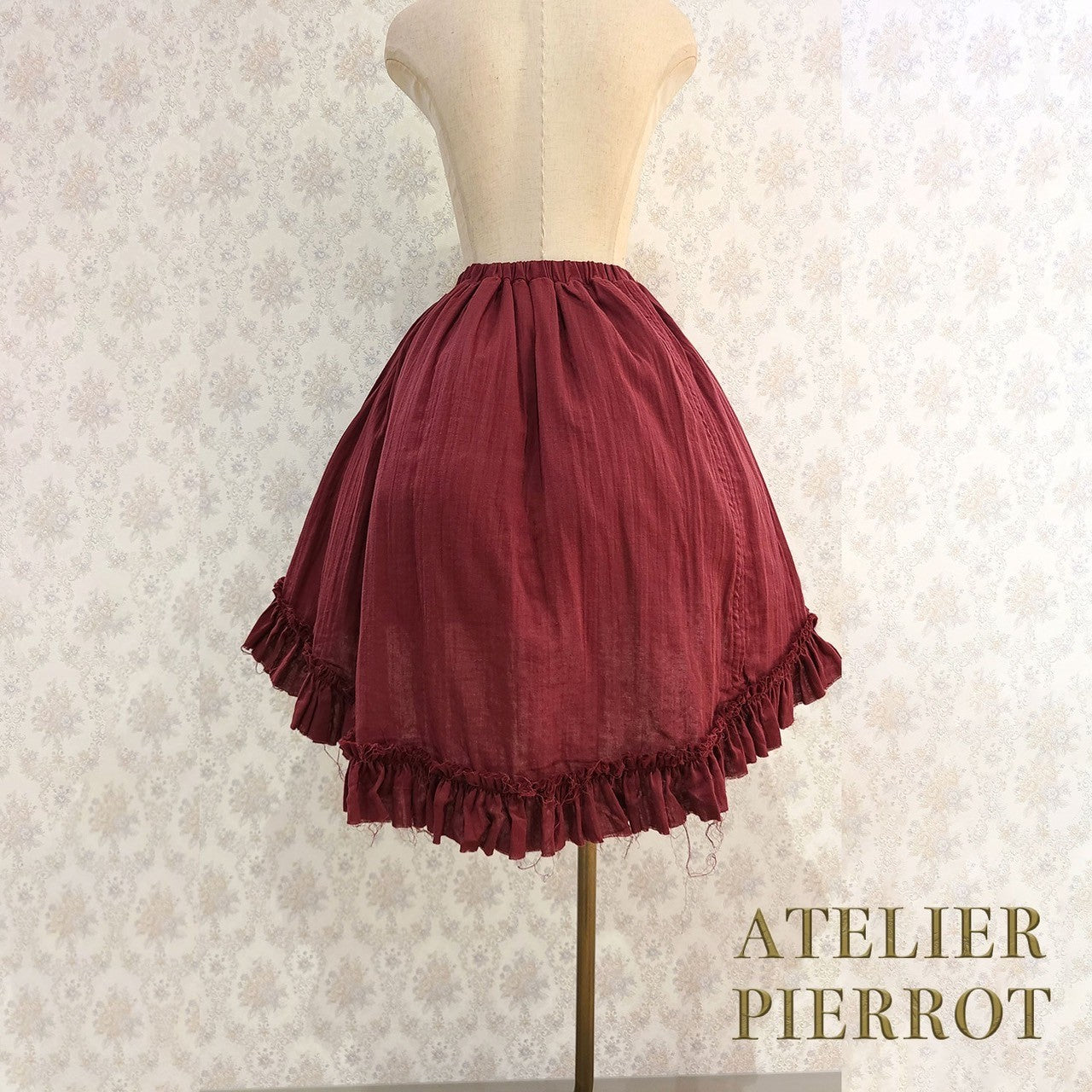 【ATELIER PIERROT】　Decay Gauze Skirt　Ivory/Wine/Gray/Black