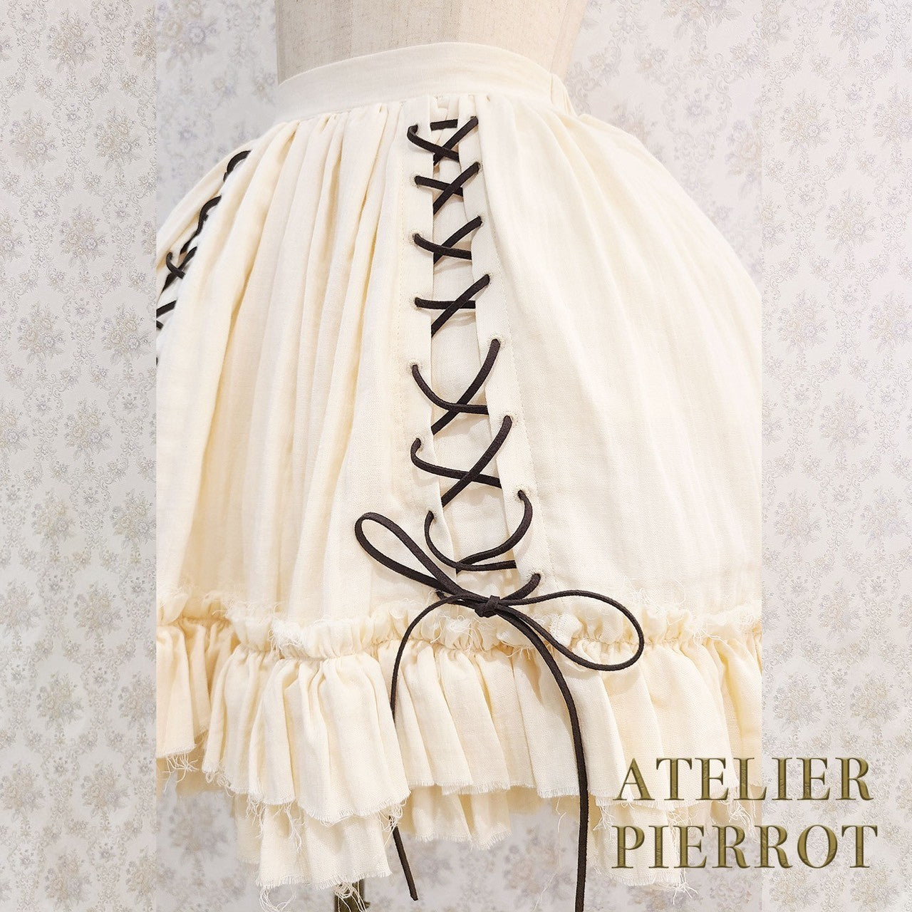 【ATELIER PIERROT】　Decay Gauze Skirt　Ivory/Wine/Gray/Black