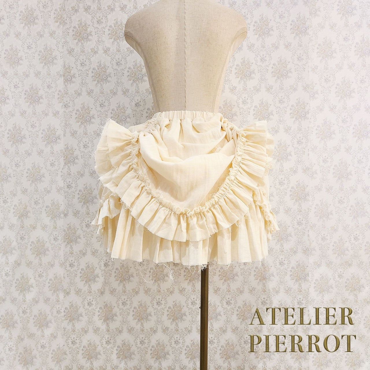 【ATELIER PIERROT】　Decay Gauze Skirt　Ivory/Wine/Gray/Black