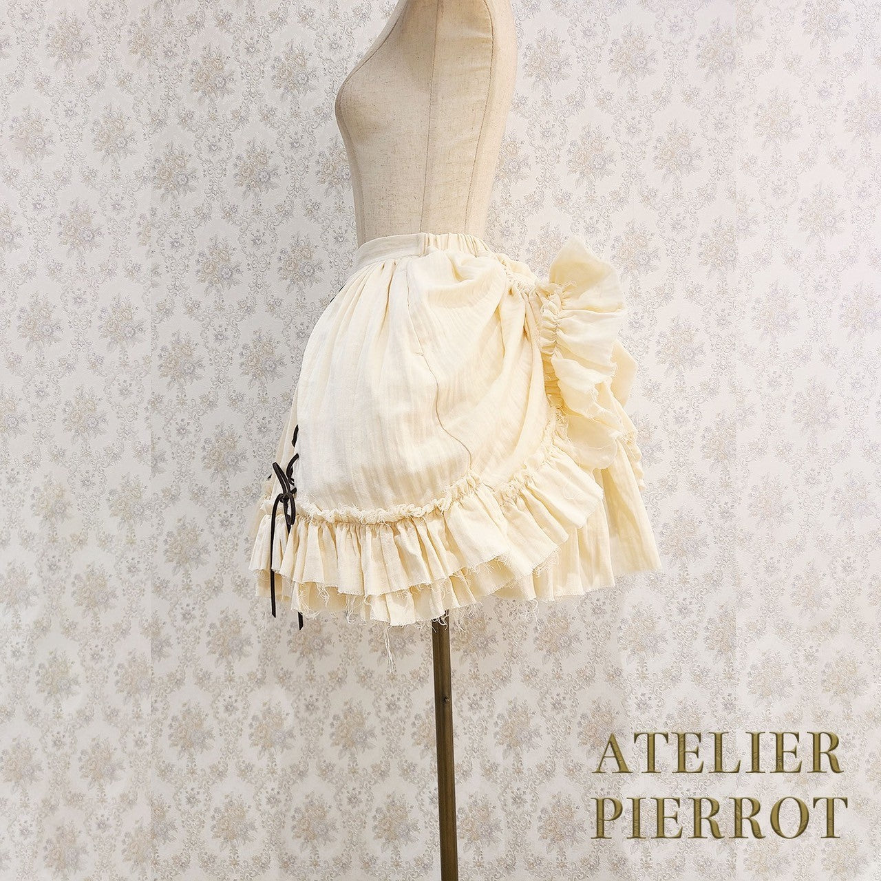 【ATELIER PIERROT】　Decay Gauze Skirt　Ivory/Wine/Gray/Black