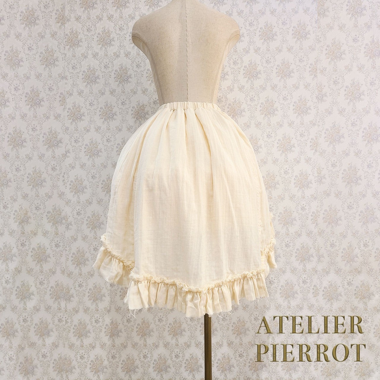 【ATELIER PIERROT】　Decay Gauze Skirt　Ivory/Wine/Gray/Black