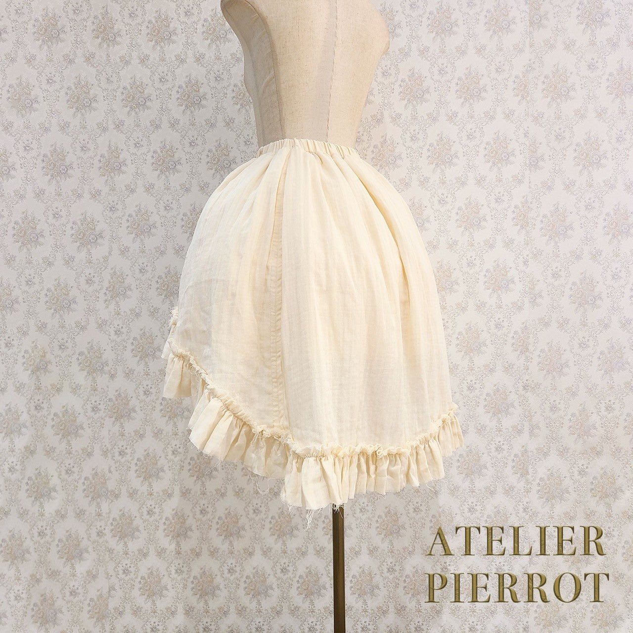 【ATELIER PIERROT】　Decay Gauze Skirt　Ivory/Wine/Gray/Black