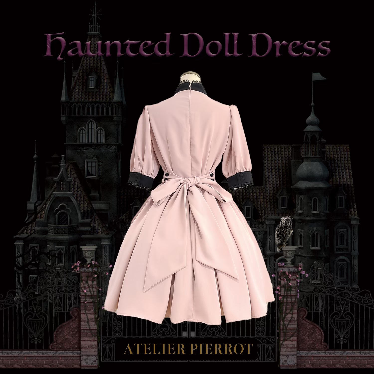 [Atelier Pierrot] Robe de poupée hantée Atelier Piero Grey X White / Bordeaux / Black / Black / White / Pink X Black