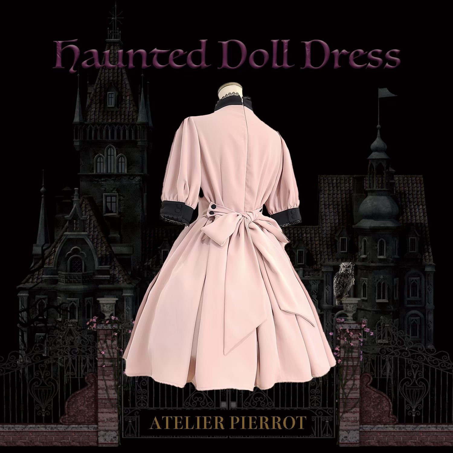 [Atelier Pierrot] Robe de poupée hantée Atelier Piero Grey X White / Bordeaux / Black / Black / White / Pink X Black