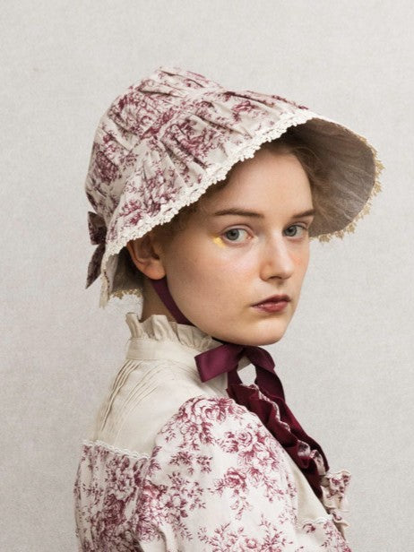 [Victorian Jungfrau] Victorian Jungfrau Towald Rococo Bouquet Doll Hut Burgund/Dunkelbraun/Schwarz ★Bestellzeit bis Mittwoch, 27. August★