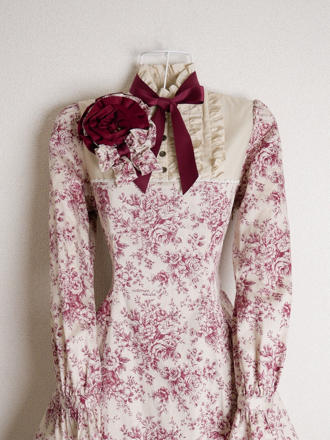 [Victorian maiden] Victorian Maiden Reel ROSE Dress Burgundy/Dark Brown/Black ★Order period until Wednesday, August 27th★