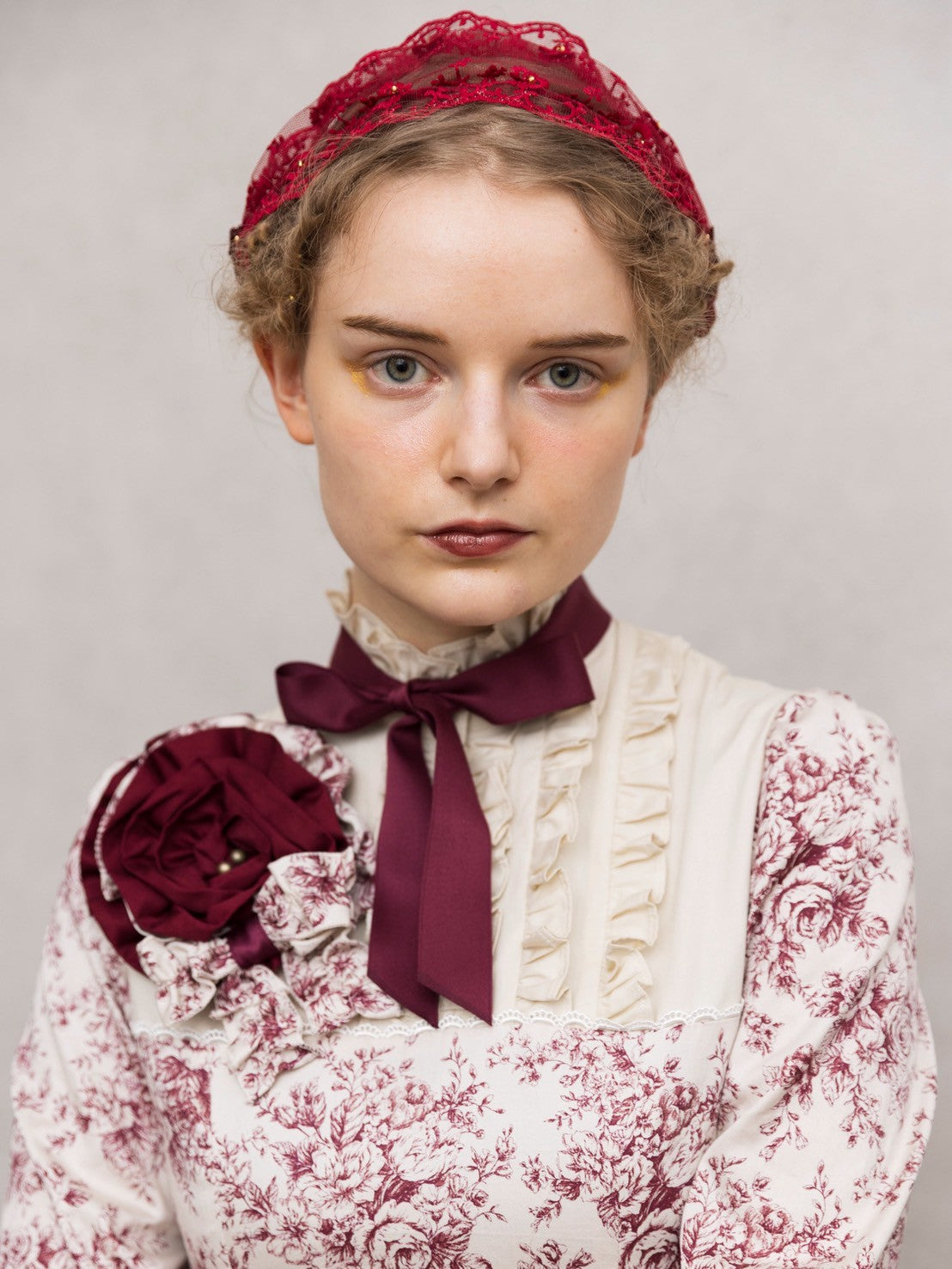 [Victorian maiden] Victorian Maiden Reel ROSE Dress Burgundy/Dark Brown/Black ★Order period until Wednesday, August 27th★