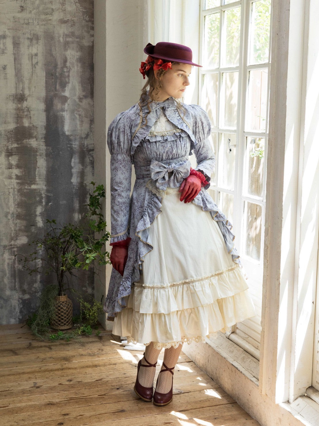 【Victorian maiden】Victorian maiden香氛洛可可荷叶边缎带连衣裙mimosa / prim rose /薰衣草★接受订货期间至9月10日（星期三）★