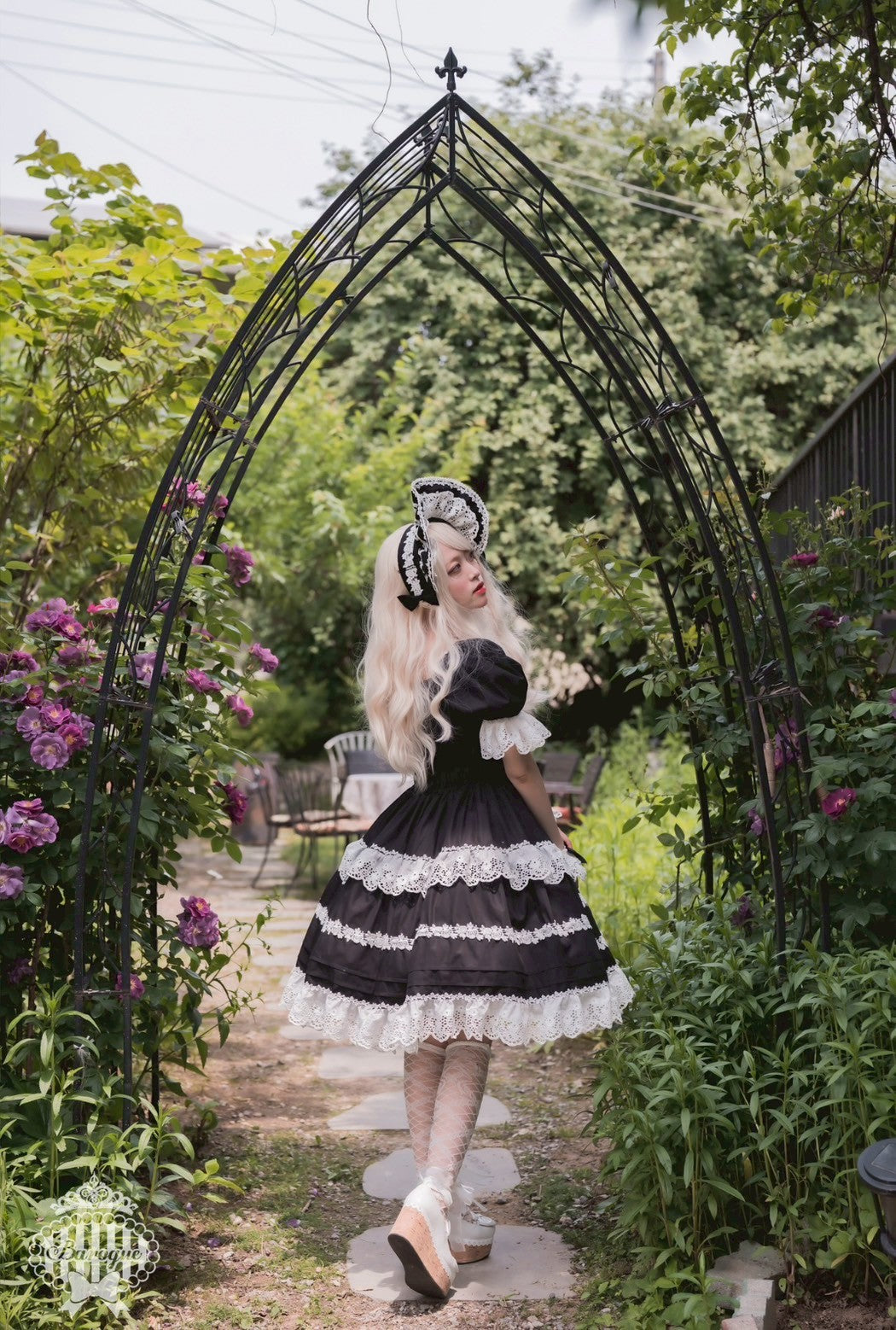 【Baroque】バロック　Rose Bouquet フルシャーリングワンピース　ホワイト/ピンク/ローズレッド/ブラック ★ご予約期間9月28日まで★