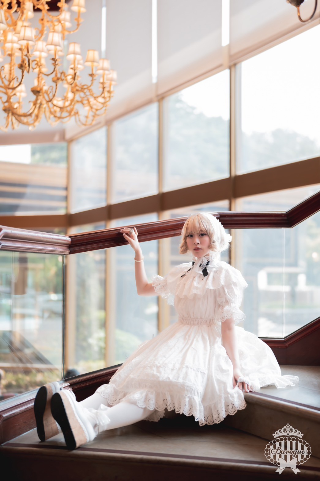 【Baroque】バロック　Rose Bouquet フルシャーリングワンピース　ホワイト/ピンク/ローズレッド/ブラック ★ご予約期間9月28日まで★