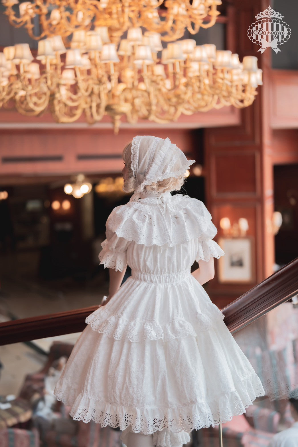 【Baroque】バロック　Rose Bouquet フルシャーリングワンピース　ホワイト/ピンク/ローズレッド/ブラック ★ご予約期間9月28日まで★