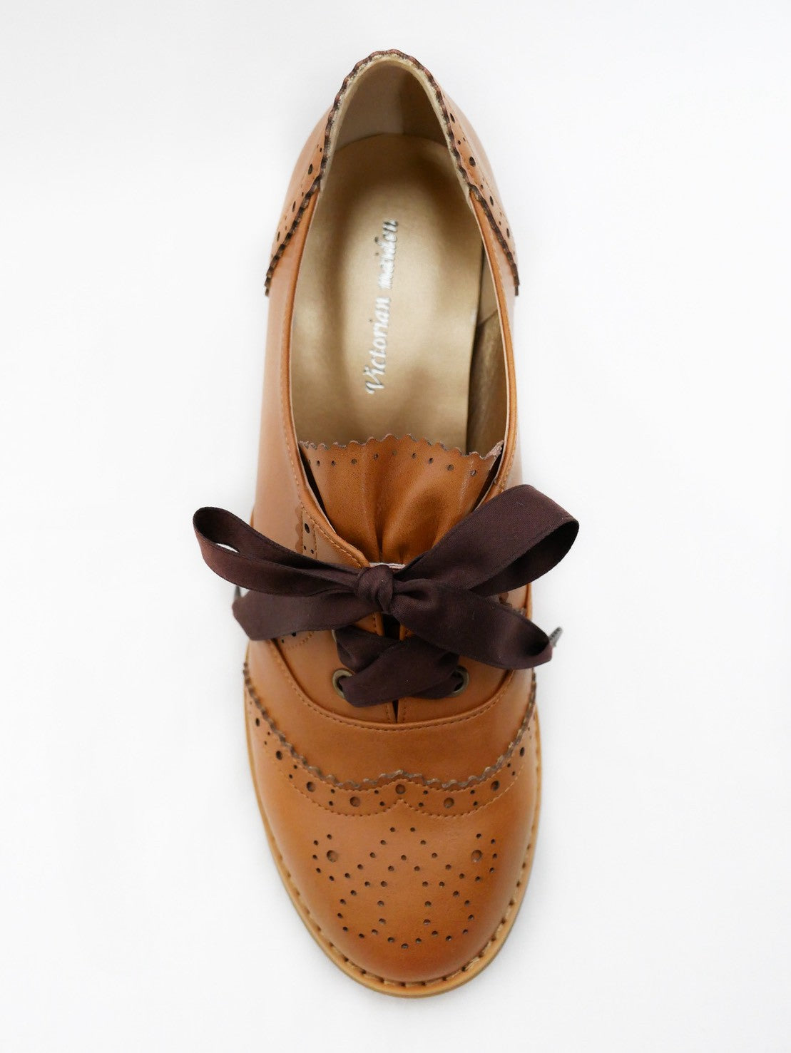 [Victorian maiden] Victorian maiden Victorian lace-up shoes combination/camel brown/ivory 5 sizes★Order period until January 18th (Sunday)★