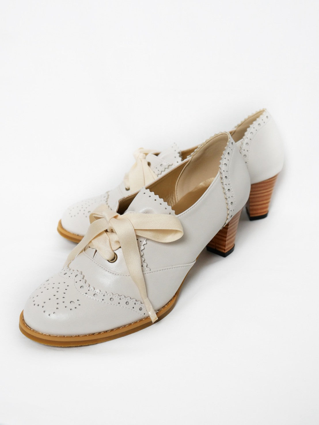 [Victorian maiden] Victorian maiden Victorian lace-up shoes combination/camel brown/ivory 5 sizes★Order period until January 18th (Sunday)★